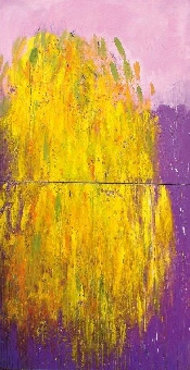 Mimosa de pluie - huile sur toile - 150 x 300 cm - 2006